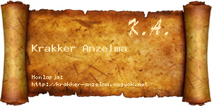 Krakker Anzelma névjegykártya