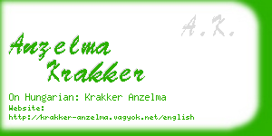 anzelma krakker business card